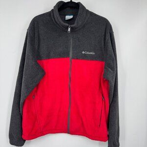 Columbia Jacket Men’s L Large  Steens Mountain 2.0 Full Zip Red Black charcoal